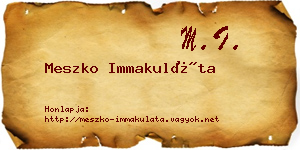 Meszko Immakuláta névjegykártya